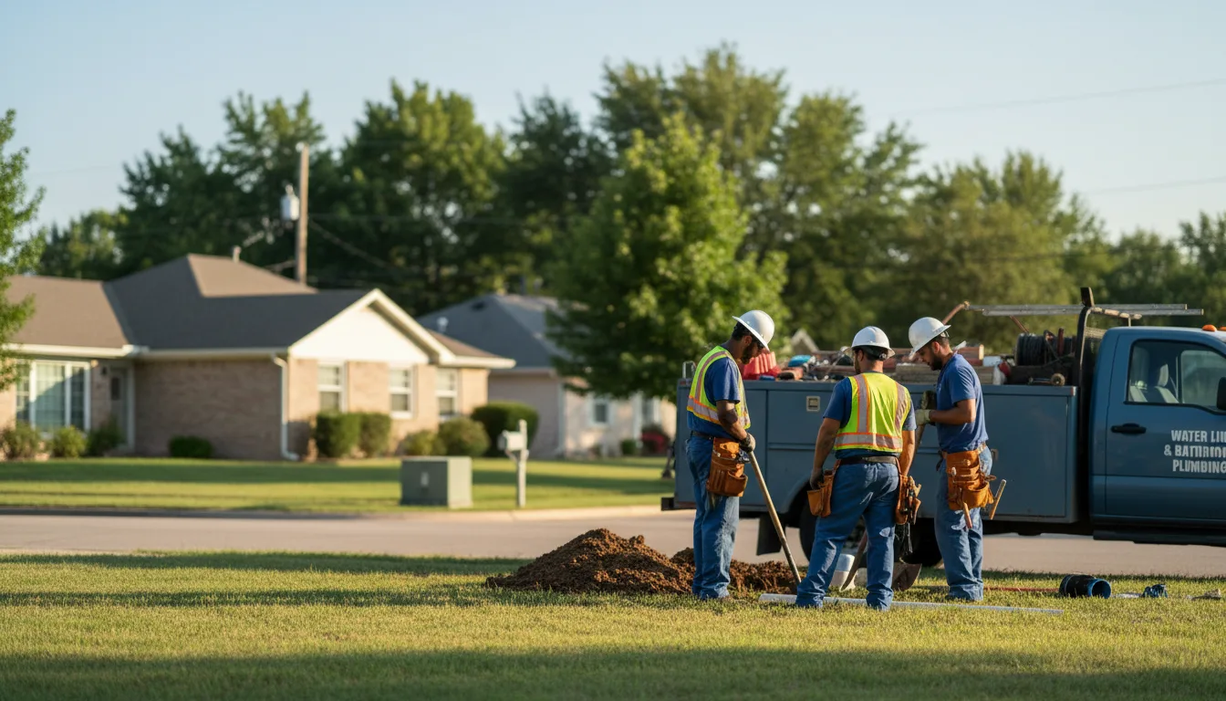 Residential water line and bathroom plumbing service in Auburn, NE
